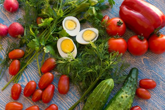 The photo shows the vegetables on the table