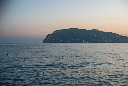 Alanya city, view from the beach, one of the famous destinations in Turkey