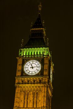 Big Ben on Houses of Parliament in London UK
