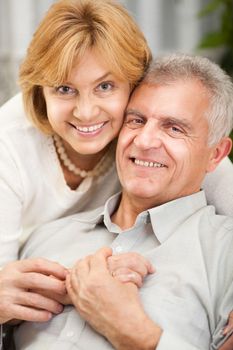 Portrait of happy senior couple in love