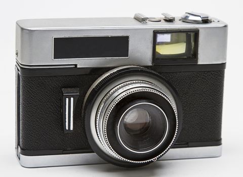 close up of an old point and shoot camera