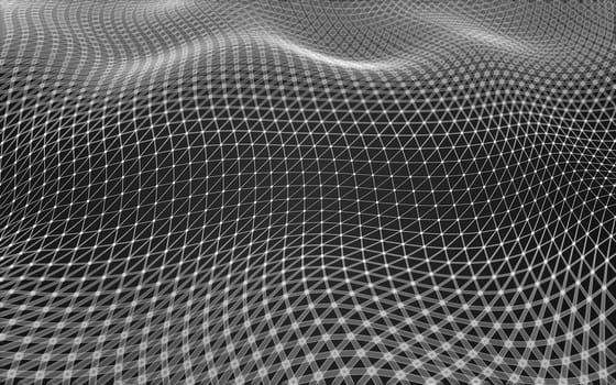 Abstract polygonal space low poly dark background with connecting dots and lines. Connection structure. 3d rendering