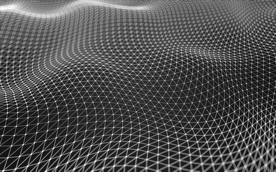 Abstract polygonal space low poly dark background with connecting dots and lines. Connection structure. 3d rendering