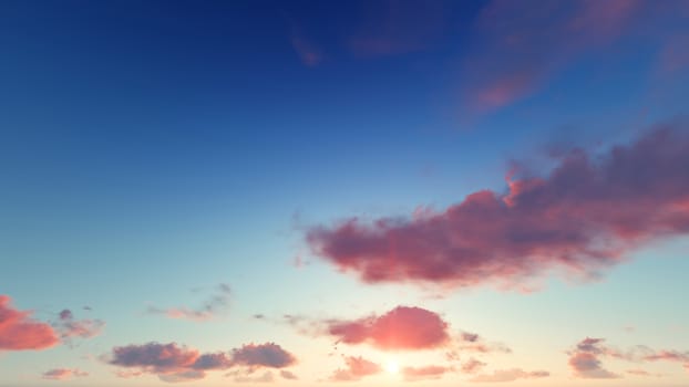 Cloudy blue sky abstract background, blue sky background with tiny clouds, 3d rendering

