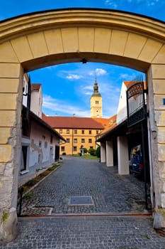 Old stees of baroque town of Varazdin, northern Croatia