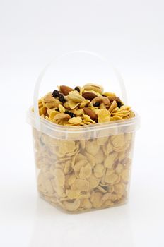 Caramel cornflake in plastic box for sale.