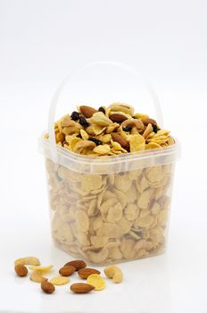 Caramel cornflake in plastic box for sale.