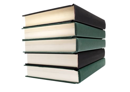 Stack of books isolated on a white background.