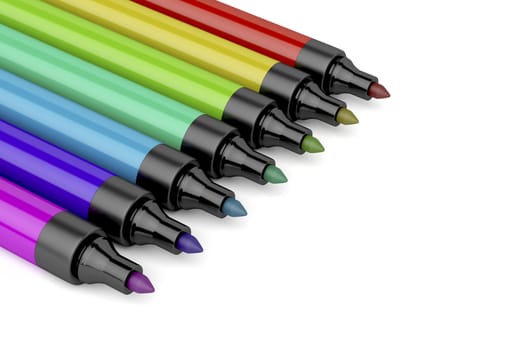 Close-up of permanent markers with different colors 
