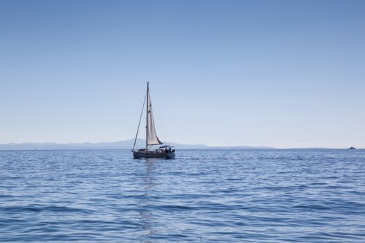 boat on summer blue sea