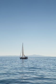 summer yacht on blue sea