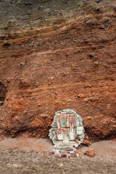 Doors at Red Beach, is one of the most beautiful and famous beaches of Santorini, Greece