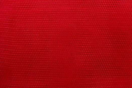Red, translucent, fine mesh cloth, Close Up