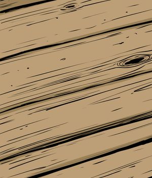 Hand drawn illustration background of wooden planks close up