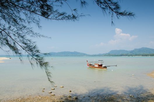 Coastal fishing boats at boat berthed, Thailand.