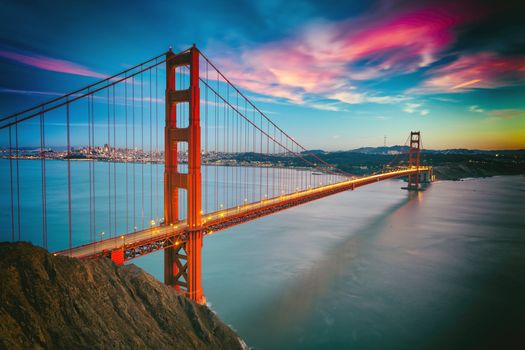 San Francisco from San Francisco Headlands and Golden Gate bridge