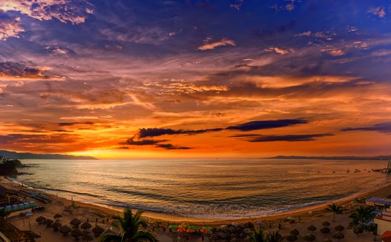 Los Muertos beach, one of the most popular beaches in Puerto Vallarta, Mexico.