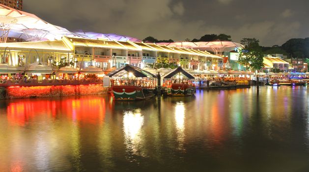 night view at Singapore Clarke Quay