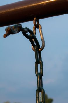 Swing chains in a children play