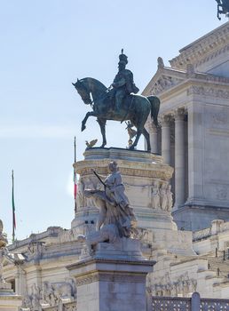 Equestrian statue of Vittorio Emanuele at the Altare della Patria (Vittoriano) in Rome