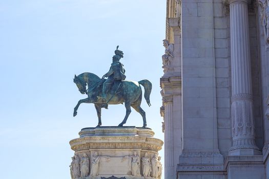 Equestrian statue of Vittorio Emanuele at the Altare della Patria (Vittoriano) in Rome