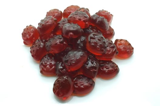 Heap of gummi red strawberry jelly