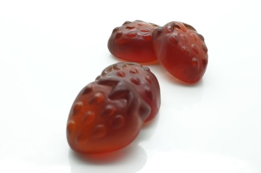 Heap of gummi red strawberry jelly