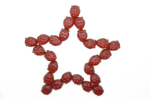 Star of gummi red strawberry jelly