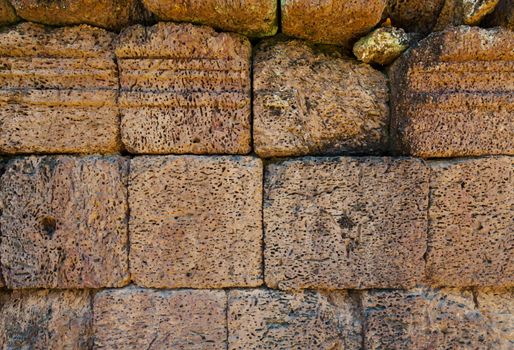 Old Laterite Stone Wall. Texture background