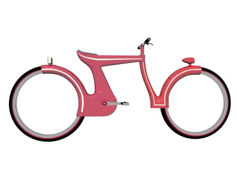 bike pink and black isolated in white background