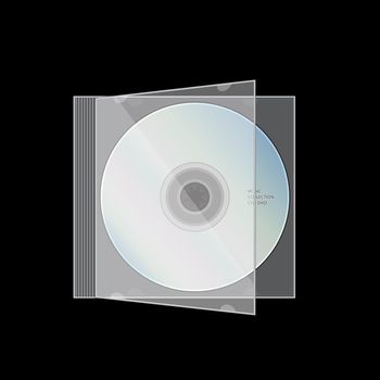 CD-DVD CD Case Transparent Graphic Template rasterized illustration