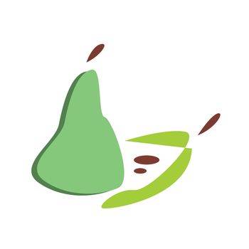 Pear Stylized Sliced rasterized illustration