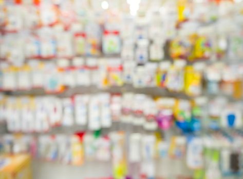 Baby goods in baby store. Abstract image as background