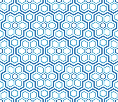 abstract background Blue winter pattern hexagonal snowflakes