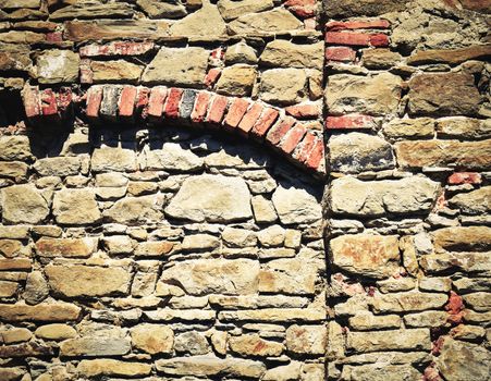 abstract background or texture stone wall with brick arch