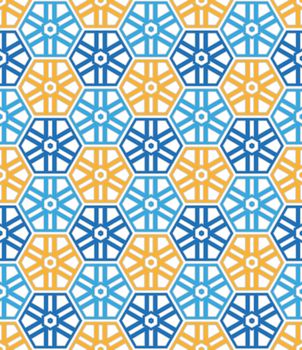 abstract background or textile Blue and orange color hexagonal pattern