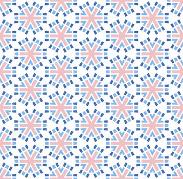 abstract background or textile pattern pink blue hexagonal flower