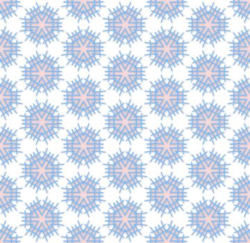 abstract textile pattern spinious flowers pink blue