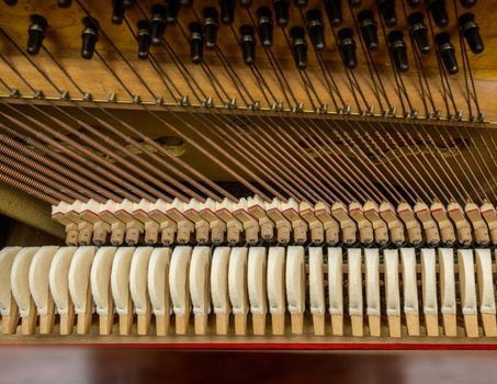 Piano mechanism closeup