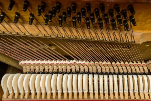 Piano mechanism closeup