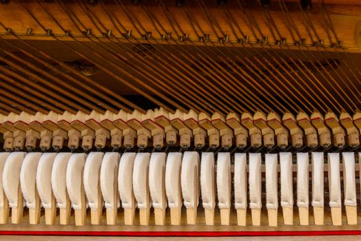 Piano mechanism closeup