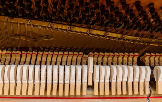 Piano mechanism closeup
