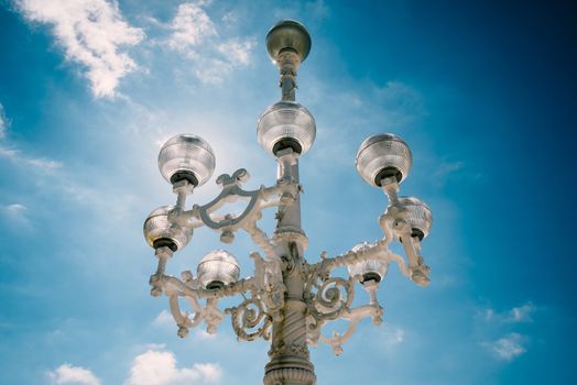 Vintage streetlight in San Sebastian, Spain