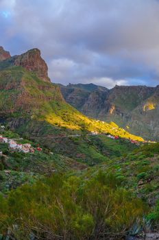 Green mountains in Tenerife on Canary Islands