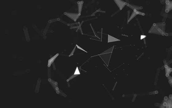 Abstract polygonal space low poly dark background with connecting dots and lines. Connection structure. 3d rendering