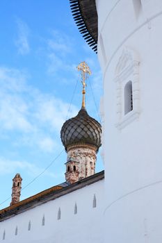 Old monastery belfry in Rostov city, Russia