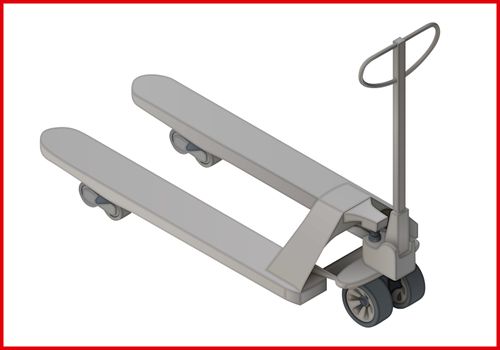 Trolley platform cart isometric perspective view flat vector 3d illustration. Sacktruck pictogram.