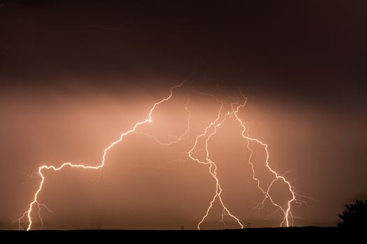 Multiple strikes against the groudn in a big storm