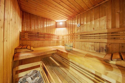 classic wooden sauna interior