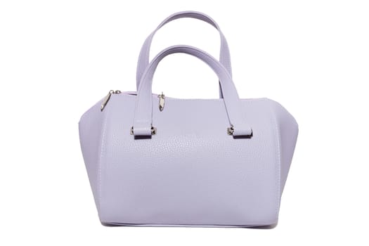 The photograph shows a female handbag on a white background